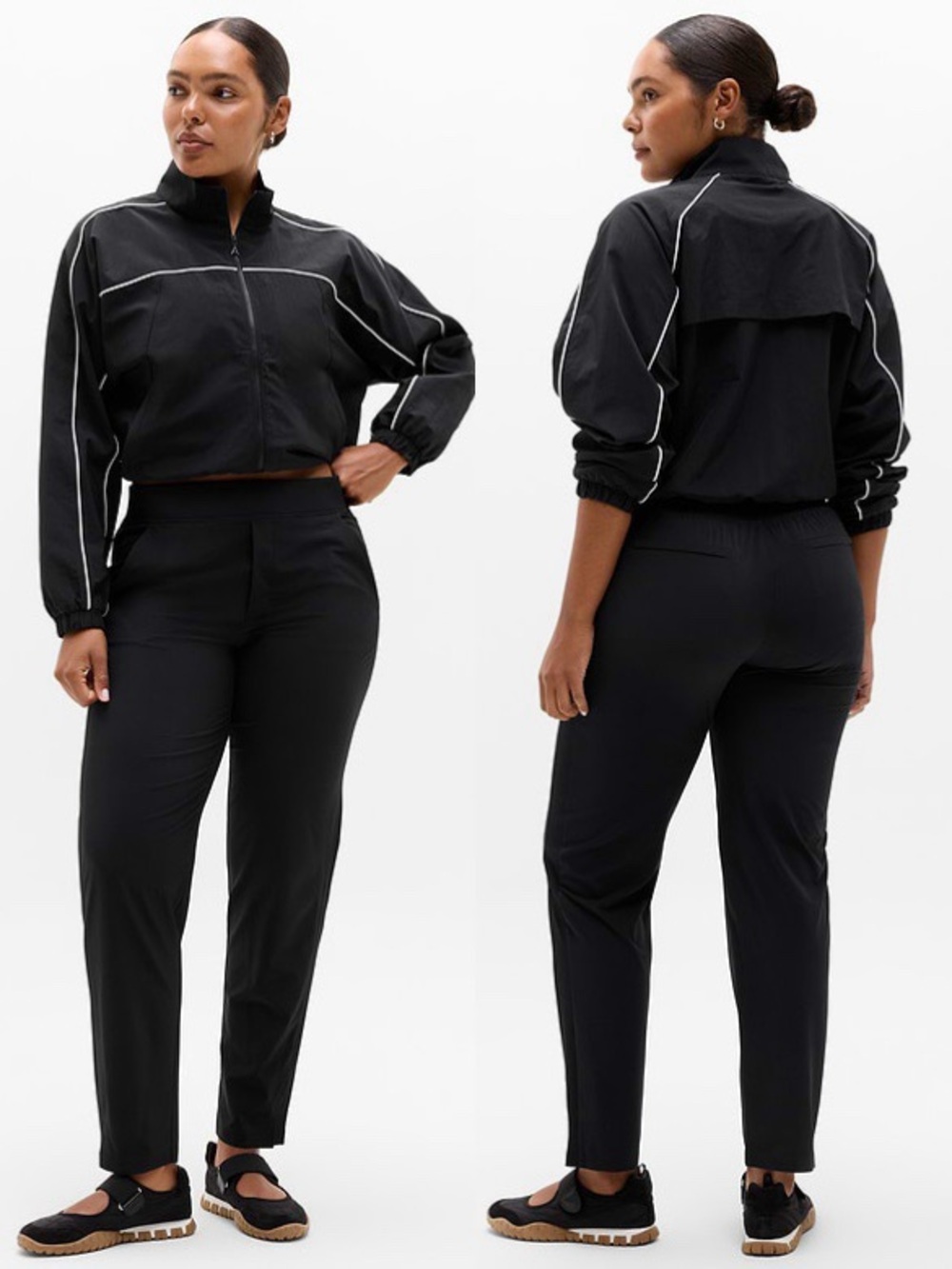 Athleta Brooklyn Mid Rise Elastic Waist Pull On Ankle Pant Black Sz 8 🧡🍄